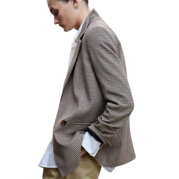 MANGO BLAZER SUIT WRAP CHECK PATTERN CROSSOVER SZ XXL BUTTON CUFFS SOPHISTICATED - Picture 16 of 16